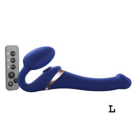 MULTI ORGASM BENDABLE STRAP-ON - L - NIGHT BLUE