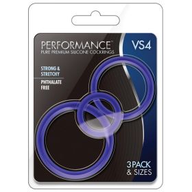 Performance VS4 Pure Premium Cockring Set (Color: Indigo)