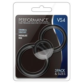 Performance VS4 Pure Premium Cockring Set (Color: Black)