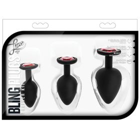 Luxe Bling Plugs Training Kit (Color: Black With Red Gems)