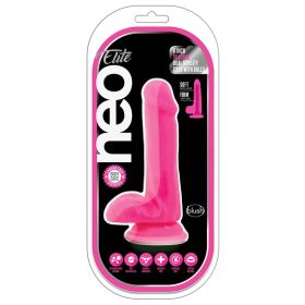 Neo Elite Silicone Dual Density Cock with Balls (Color: Pink)
