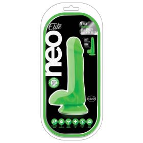 Neo Elite Silicone Dual Density Cock with Balls (Color: Neon Green)