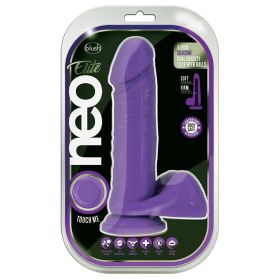 Neo Elite Silicone Dual Density Cock with Balls (Color: Neon Purple)