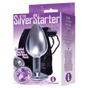 The 9's The Silver Starter Bejeweled Plug (Color: Violet)
