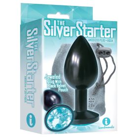 The 9's The Silver Starter Bejeweled Anodized Plug (Color: Aqua)