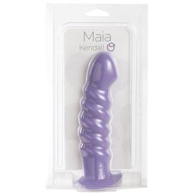 Maia Kendall Silicone Swirl Dong (Color: Neon Purple)