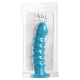 Maia Kendall Silicone Swirl Dong (Color: Neon Blue)