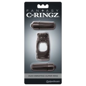 Fantasy C Ringz Duo Vibrating Super Ring (Color: Black)